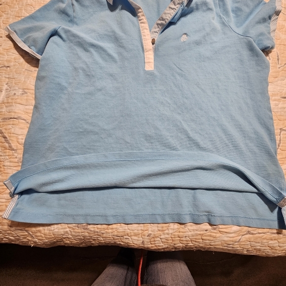 Vintage Lauren Ralph Lauren Active Polo Shirt Women’s 1X Light Blue White Collar - Picture 12 of 13